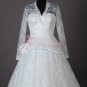 Sweetheart Lace Winter Ball Gown Cap Sleeve Button Princess Long A-Line Wedding Dress W107