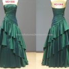 Strapless Evening Dress Sleeveless A-line Crystal Tiered Wedding Party Prom Gowns EP12