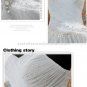 White Sweetheart Evening Dress Beading Crystal Criss-Cross Tulle Wedding Party Prom Dress EP16