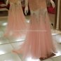 White Pink  Long Evening Dress Lace Tulle Crystal Mermaid Wedding Party Prom Gowns EP20
