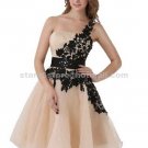 2015 Sexy Mini One Shoulder Cocktail Dresses Lace And Applique A-Line Organza Party Dresses CL05 2015 Sexy Mini One Shoulder Cocktail Dresses Lace And Applique A-Line Organza Party Dresses CL05