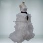 Strapless A-Line Bridal Ball Gown Sweetheart Black Sash Tiered Ruffles Luxury Wedding Dresses Bl04
