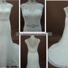 Sheer Scoop Neckline Wedding Dress Mermaid Lace Satin Beading Bridal Dresses BL07 Sheer Scoop Neckline Wedding Dress Mermaid Lace Satin Beading Bridal Dresses BL07