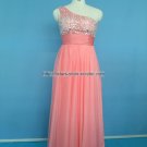 New Bridesmaid Dresses Coral Chiffon A-line One Shoulder Beading Evening Party Formal Dress MB173 New Bridesmaid Dresses Coral Chiffon A-line One Shoulder Beading Evening Party Formal Dress MB173
