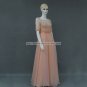 A-line Champagne Blush Formal Dresses Off Shoulder Sheer Beading Long Evening Prom Dress MM022