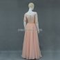 A-line Champagne Blush Formal Dresses Off Shoulder Sheer Beading Long Evening Prom Dress MM022