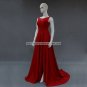 Red Wedding Formal Gowns Side Split Lace Crystals Long Evening Prom Dress 2015 MM025