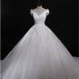 Cap Sleeves Bridal Ball Gown Crystal Jewelry Lace Tulle Luxury Wedding Dresses Bl24