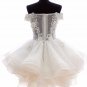 Off Shoulder Short Wedding Dress A-line Knee Length Lace Bridal Wedding Gown H15422