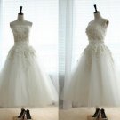 Strapless Wedding Dress A-line Ankle Length Lace Bridal Wedding Gown H1528 Strapless Wedding Dress A-line Ankle Length Lace Bridal Wedding Gown H1528