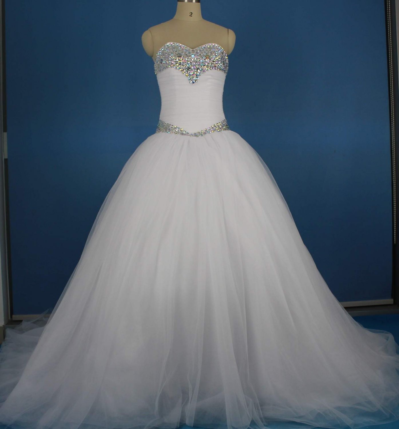 layered tulle wedding gown
