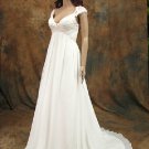 Cap Sleeves Wedding Dress A-line Tulle Empire Waist Maternity Lace Wedding Gown H15427