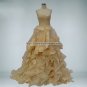 Tulle Organza Wedding Dress Pink Gold Purple Long Prom Ball Gowns D1565