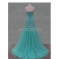 Teal Blue Pink Wedding Dress Mermaid Lace Tulle Long Prom Ball Gowns D1566