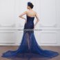 Blue Cocktail Evening Dress Lace Tulle Lilac Red Sheer Skirt Sexy Formal Prom Evening Gowns D1568