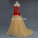 Red Lace Wedding Dress Gold Tulle Prom Ball Gowns Dresses D201606 Red Lace Wedding Dress Gold Tulle Prom Ball Gowns Dresses D201606