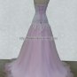 Ivory Lace Wedding Dress Pink Tulle Prom Ball Gowns Dresses D201607