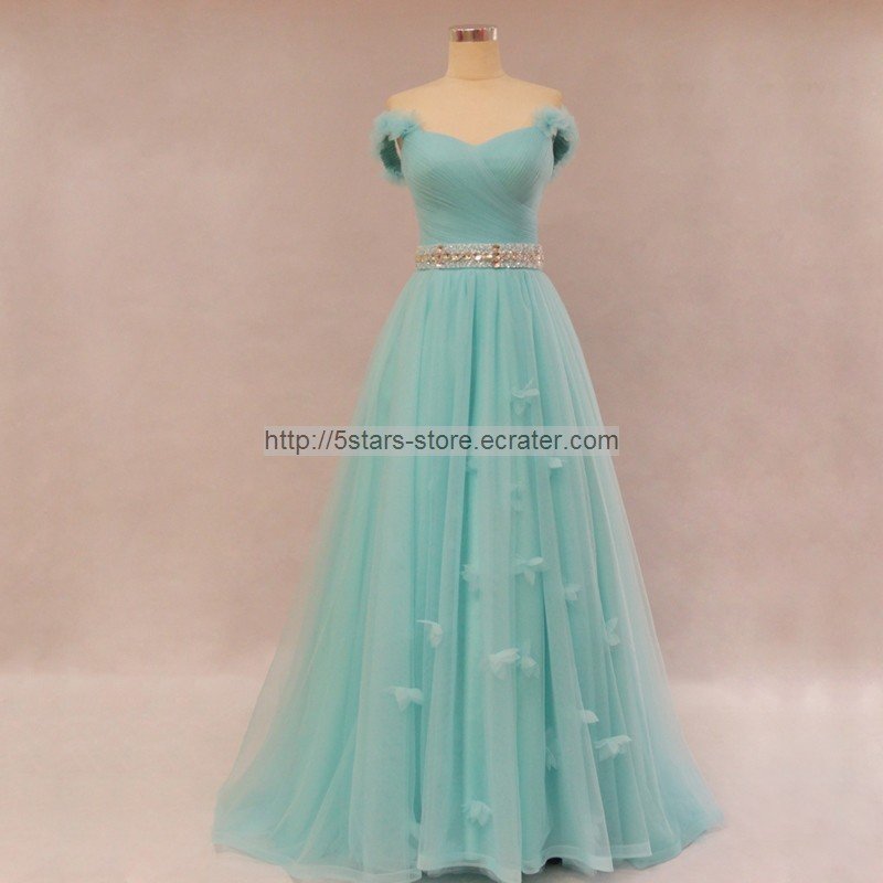teal blue evening gown