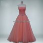 Coral Green Prom Dress A-line Tulle A-line Strapless Prom Ball Gowns Dresses D2015627
