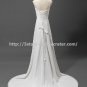 New Spaghetti Strap Wedding Gown with Beaded Flowing Chiffon A-Line Bridal Dress D2015629