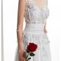 V-Neck Bridal Dresses Sleeveless A-Line Chiffon Wedding Dresses D2015639