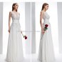 V-Neck Bridal Dresses Sleeveless A-Line Chiffon Wedding Dresses D2015639