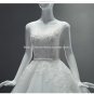 Square Wedding Gown Capped Lace Dress Monarch-Train Bridal Dresses D2015644
