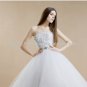 Strapless Bridal Gowns Appliqued Sleeveless Lace Wedding Dresses D2015646