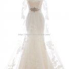 Jewel Dresses Set Auger 34 Sleeves Lace Floor-Length Bridal Dresses Gown D2015647