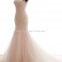 Scoop Wedding Dress Sleeveless Lace Dresses Mermaid Bridal Gown D2015650