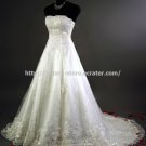 Strapless Bridal Dresses Lace A-Line Chapal Train Wedding Gown D2015667