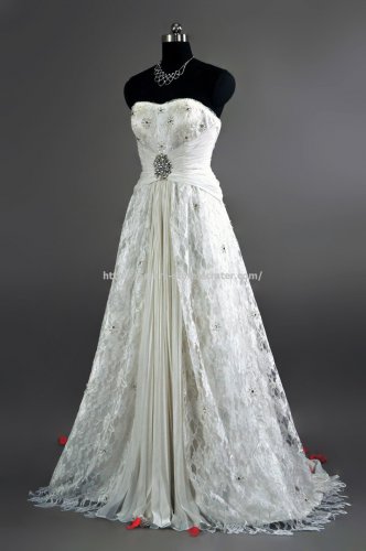 Sleeveless Dresses Sequins A-Line Lace Wedding Dress D2015668
