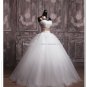 Strapless Wedding Dress Appliqued Lace A-Line Bridal Dress Gown D2015689