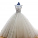Jewel A-Line Dress Sleeveless Embroidery Lace Wedding Gowns D2015691