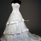 Sweetheart Nackline Dress Appliqued Sequined Bridal Court Train Wedding Dresses D2015692