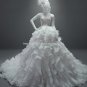 Scoop Sleeveless Bridal Dresses Set Auger Covered Button Cathedral Train Wedding Gown D2015696