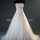 Sweetheart Bridal Net Dress Sleeveless Appliqued Sequined Wedding Gown D2015704