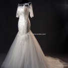 Bateau Trumpet Mermaid Dresses 1/2 Sleeves Covered Button Lace Chapel Train Bridal Gown D2015711 Bateau Trumpet Mermaid Dresses 1/2 Sleeves Covered Button Lace Chapel Train Bridal Gown D2015711