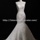 Jewel Trumpet Mermaid Dress Sleeveless  Lace Chapel Train Wedding Gowns D2015717