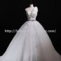 Flower One-Shoulder Bridal Gown Belt with Crystal Lace  A-Line Wedding Dress D2015722