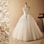 V-Neck Bridal Ball Gown Sleeveless Beading Lace Wedding Dress Gowns D2015732