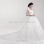 Strapless Hollow Bridal Gown Sleeveless Lace A-Line Wedding Gown D2015741