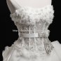 Strapless Formal Wedding Dress Feather Crystal Sweep Train Bridal Gown D2015748