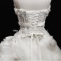 Strapless Formal Wedding Dress Feather Crystal Sweep Train Bridal Gown D2015748
