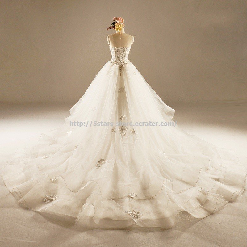 New Bandage Tube Bridal Gowns Top Crystal Luxury Wedding Dress Wedding