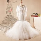 Scoop Mermaid Wedding Gown Nail Bead Lace Bridal Dress Gown D2015763