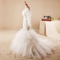 Scoop Mermaid Wedding Gown Nail Bead Lace Bridal Dress Gown D2015763