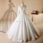 Scoop Lace Bridal Dresses 12 Sleeves Poet Dress Princess Zipper Wedding Dress D2015765