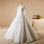 Scoop Lace Bridal Dresses 12 Sleeves Poet Dress Princess Zipper Wedding Dress D2015765