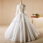 Scoop Lace Bridal Dresses 12 Sleeves Poet Dress Princess Zipper Wedding Dress D2015765